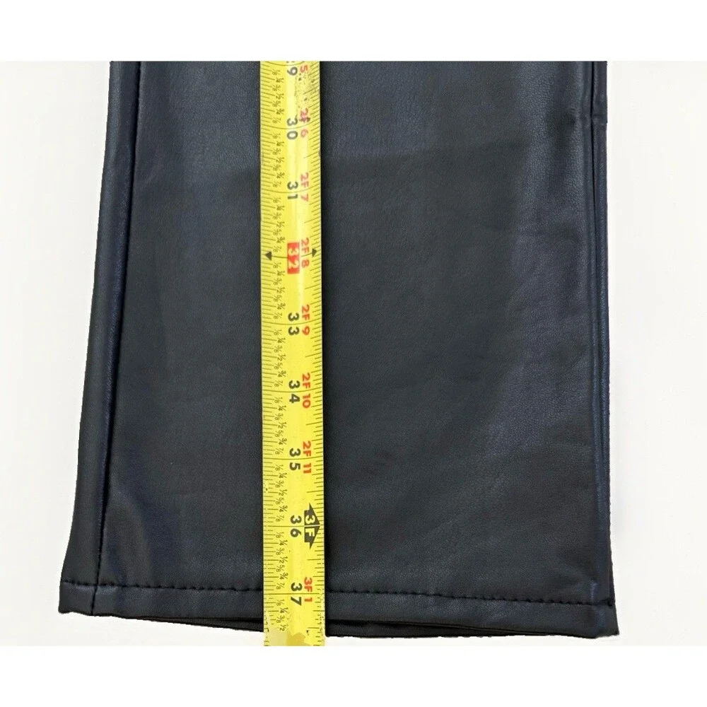MOTHER The Insider Ankle Faux Show Pants 29 Black Faux Leather Cropped Flare